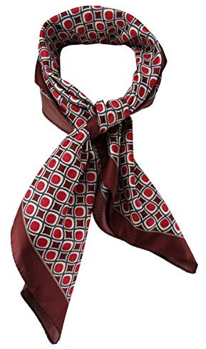 TigerTie Damen Nickituch Halstuch in rot beige braunrot petrol gemustert - Größe 60 x 60 cm