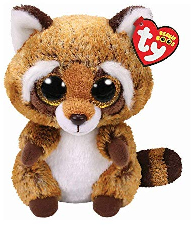 TY 36941 Rusty, Waschbär 15cm, mit Glitzeraugen, Beanie Boo's