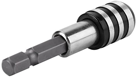 Akozon Bithalter Drill Holder, 1/4 Magnetbohrer für Bohrschrauber mit Sechskantkopf und Ringmagnet mit Schnellverschluss-Magnethalter 60/100/150mm(Nero e trogolo bianco-60mm)