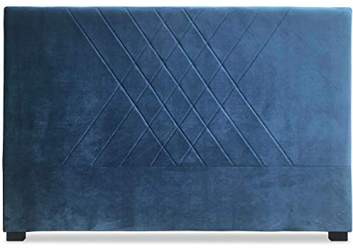 Menzzo Diam Kopfteil Bett 160cm mit Samtbezug Blau