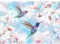 Runa Art Papier peint intissé 396 x 280 cm Fleurs Oiseaux Colibri | Toison Décoration Murale Salon Chambre á Coucherr | Fabrication Allemande | bleu 9406012b