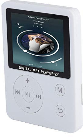 ASHATA MP3 Player / MP4 Player, Portable MP3 Music HiFi Player Support TF Card up to 32GB,Slim Classic Digital 1.8 Inch Screen USB Port(White)