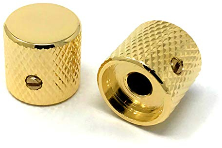 Vintage Forge BK30US-GLD Flat-Top Barrel Knobs für Fender Telecaster Gitarre und Precision P-Bass (2 Stück) 1/4 Zoll Vollschaft