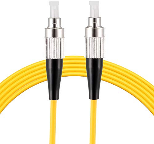 sourcing map Fiber Cable,5 Meters 16.5Ft FC to FC 9/125 Single-mode Fiber Optic Cable Jumper Optical Patch Cord FC-FC