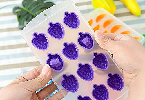 Ice Cube Mould Silicona Creativa Bandeja De Hielo DIY Molde De Jalea De Chocolate Heladera Máquina De Cocina Bar Accesorios para Beber - Púrpura - UVA