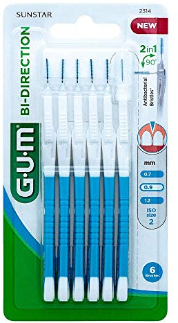 GUM Bi-Direction Interdentalb�rsten 0,9 mm blau, 6 St