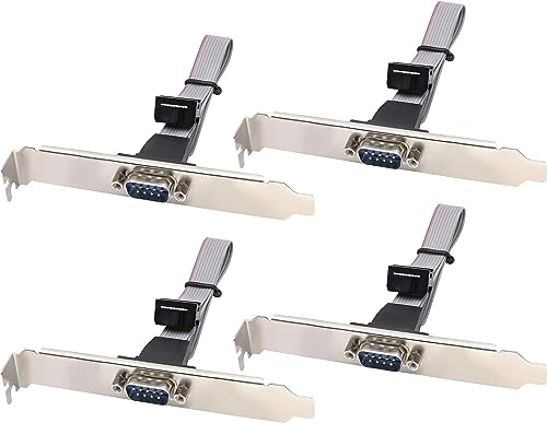 zdyCGTime Single RS232 DB9 Serial Port Adapter,DB9 9 Pol Male an 10 Pin Female Header Schnittstelle Serielle Port Halterung Computer Motherboard Kabel.(12 Zoll /4 Stück)(1 Port)