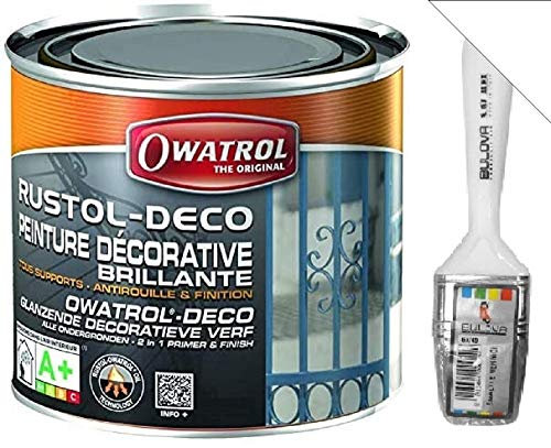 Owatrol DECO Vernice protettiva, Primer antiruggine, Smalto Decorativo, perfetto per Ferro (anche zincato), Legno, PVC, Plastica,Tegole. Finitura Lucida (0,75 Lt, Bianco RAL 9010)