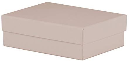 Rössler Geschenkbox mit Deckel | Box mit Deckel | Geschenkbox Geburtstag | Karton mit Deckel | Geschenk Box | Geschenkkarton mit Deckel | Maße: 140x190x60mm | Farbe: Taupe metallic