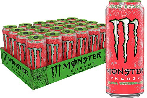Monster Energy Ultra Watermelon Sugar-Free Energy Drink, 473 ml (Pack of 24)