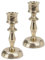 2 Metall Kerzenleuchter im Set Kerzenständer Stabkerzenhalter, Höhe 12,5cm Farbe Gold im Antiklook (2er Set VAR4)