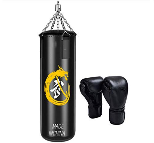 JTRHD Boxsack Boxing Wandmontierter Sandsack Sanda Sandbag Massivboxziel 120cm Schwarzer Feststoff Kinder Jugendliche Erwachsene (Farbe : Black, Size : 120x40cm)