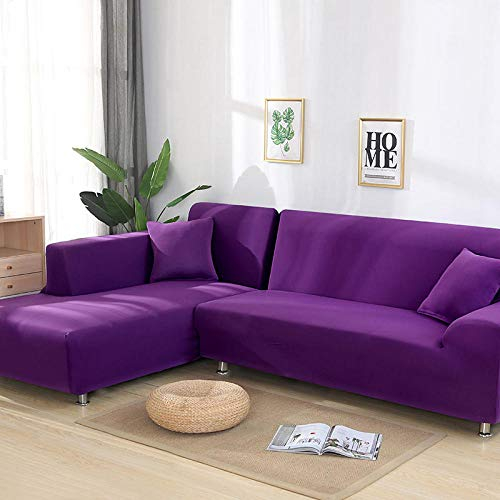 ZJXSNEH Sofa Überwürfe Sofabezug Elastische Stretch Sofabezüge für L-Form Sofa Abdeckung Lila A 190-230cm