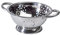 Tradineur - Escurridor de acero inoxidable de 29 cm de diámetro y 13,5 cm de alto con pie. Escurreverduras de inox para comida, Escurrecomida con asas y base para comodidad especial cocina.