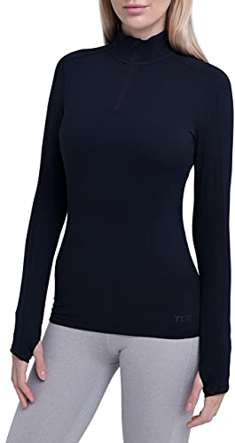 TCA Women's Lightweight Fusion Quickdry Long Sleeve Half-Zip Running Top - Black, L