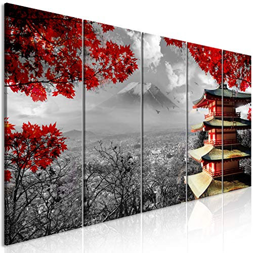 murando - Quadro Acustico Japan 5 pezzi schiuma acustica Quadri Moderni Grandi - Camera da Letto Matrimoniale - Stampa su Tela - Pannelli Fonoassorbenti Decorativi - Fonoassorbente
