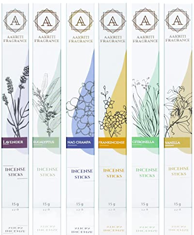 AAKRITI Incense Natural Masala Incense Sticks,Assorted Pack of six (Set 3)