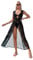 CHIC Diary Bikini Strandkleid Cover Up Boho Ärmellos Maxi Strandtunika Chiffon Strandponcho Schwarz Kimono Beachwear Damen