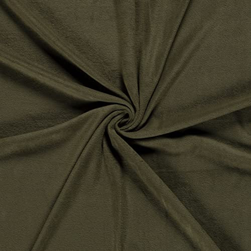 Fleecestoff Vliesstoff Fleece Stoff 50 Farben Zuschnitt ab 0,5m Meterware am Stück, Farbe:armeegrün