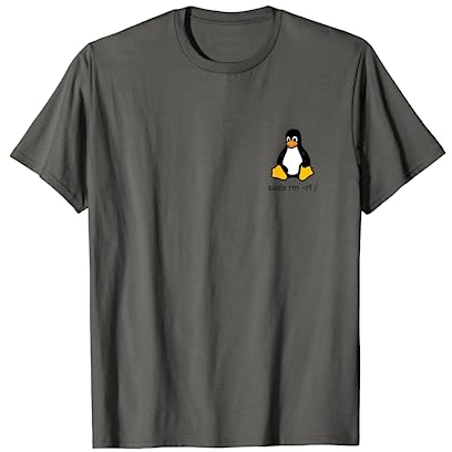 Witzige Linux Admin Hacker Nerd It'ler Geschenke - Tux Linux Pinguin - Sudo rm -rf / Informatik Computer-T-Shirt für Männer - Grau, Small, Kurzarm, Klassisches T-Shirt