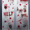 SHOKAN Halloween Deko Fensterbilder, 6 Bögen Halloween Blutiger Handabdruck Fensteraufkleber, Wiederverwendbare Halloween Wände Boden Fensteraufkleber, Halloween Party Dekoration Statisch Aufkleber