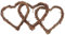 VONGLYHOO Natural Rattan Heart Wreath, 15CM 3PCS, Rustic Wicker Wall Decor for Wedding, Party, Home & Garden Decoration