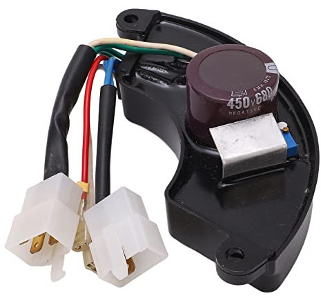 Fafeicy 450V 680UF Regulador de Voltaje Automático de 8 Cables, Regulador de Voltaje AVR Trifásico, con Distancia de Orificio de Instalación de 14 cm/5,5 pulgadas, para Generador de 5 a 7,5 KW