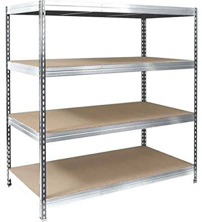 Karat Estantes de Carga Pesada para Garaje, sótano, Taller, estantería de Gran tensión, Esquina, estantería para neumáticos, estantería de Rejilla (galvanizado, 200 x 150 x 60 cm)