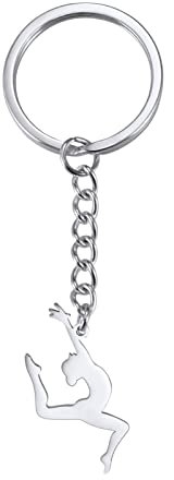 Amaxer Portachiavi con ciondolo a forma di cuore, ideale come regalo per la ginnastica, Ginnastica Styling 2, 24.5mm
