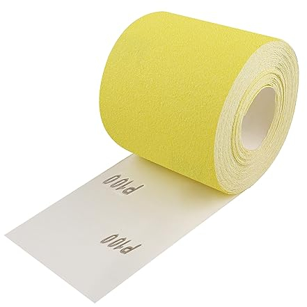 Shineboc Sandpaper Roll Yellow, 93mm x 10m, 100 Grit, Quartz Sand Abrasive Sanding Paper for Wood, Metal, Paint, Plaster, Filler, Automotive, Compatible with Machine Sanders