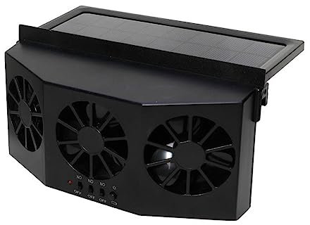 ZUICC Ventilateur d'aération de fenêtre de voiture à énergie solaire,Solar Vehicle Exhaust Fan,Solar Cooler,Car truck vehicle cooler,Ventilateur Auto,Refroidissement d'air pour Siège Arrière (Black)