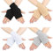 KAYEF 4 Paare Sonnenschutz Offene Finger Handschuhe Frauen UV Handgelenk Handschuhe Leichte Anti-Rutsch-Sonnenschutz Autofahren Outdoor, Modal, Gold, S, M, L, XL