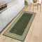 OZMIC Carpet Runners for Hallways Non Slip Long & Wide Heavy Duty Flat Weave Geometric Rug Indoor Stair Carpet Kitchen Floor Mats Runner Pet Mat | 80 X 300 cm - Green & Cream