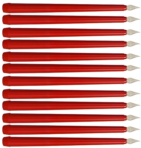 UPKOCH 12Er-Pack Flammenlose Stabkerzen Elektrische Kerzen Batteriebetriebene Dochtlicht-Led-Kerzen Lichter Für Weihnachten Hochzeit