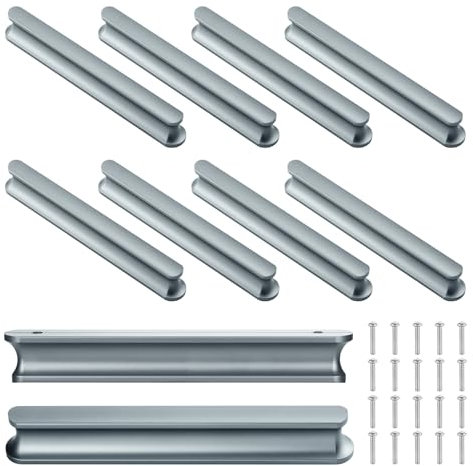 Kyrio Drawer Handles Kitchen Drawer Handles Cupboard Door Handle Bathroom Cupboard Handles Handles for Chest of Drawers Vintage Drawer Handles Cabinet Handles (Gray x10, 120mm)