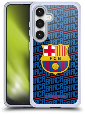 Head Case Designs Licenciado Oficialmente FC Barcelona Barca Patrones de Cresta Caso Funda de Gel Suave Compatible con Samsung Galaxy S24 5G
