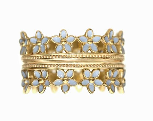 Generisch 2 Vergissmeinicht Ringe. Gold und Hellblau. Zahlreiche Tragekombinationen