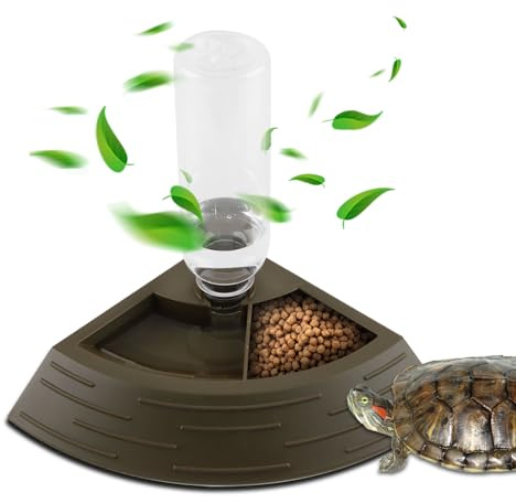 panemy Distributeur d'eau pour Reptile, Gamelle Tortue Terrestre pour Reptiles 2 en 1 Abreuvoir Tortue Terrestre, pour Tortues, Lézards, Serpents, Geckos et Plus Encore
