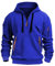 MakingDa Felpa in Pile Uomo Felpa con Cappuccio 1/4 Zip Fleece Fodera Invernale 3 Taschino Camicia Felpata Manica Lunga Comodo Calda Maglia Tuta Sportiva Pullover Casual Basic Hoodie Blu XXXL