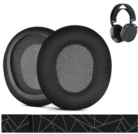 Ear Pads & Headband Replacement for SteelSeries Arctis 7/9 / Pro & Prime Wireless Gaming Headset etc. by MMOBIEL - Mesh Fabric Ear Pad Cushions & Elastic Fabric Headband Top Pad Cushion