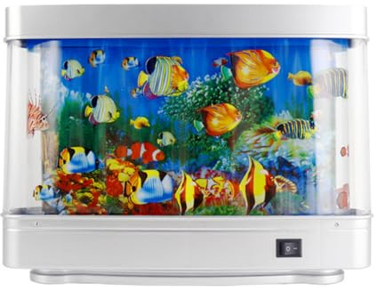 Künstliches Aquarium, Künstliches Aquarium, Mini-Aquarium, Fischlampe, Baby-Aquarium-Spielzeug, Künstliches Aquarium mit Beweglichem Fisch, Künstliche Aquarium-Lampe, Künstlicher