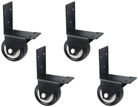 Confezione da 4 ruote girevoli da 5,1 cm, a forma di L, con montaggio laterale, ruote direzionali resistenti per culle, armadietti, carrelli (capacità di carico 150 kg)