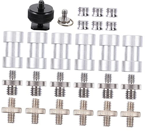 TINEASUR 1 Juego Accesorios para Tornillos de cámara Tuercas para trípode de cámara Tornillo trípode 1/4-1/4 Tripod Camcorder ferramentas Plantilla de Tornillo de trípode Abdominales Black