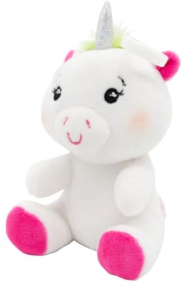 Amscan Ballongewicht Plüschtier Einhorn mit Haken, 11 cm, 90 g - 2-in-1 Luftballon-Beschwerer für Heliumballons - Geeignet für Party, Geburtstag & Dekoration