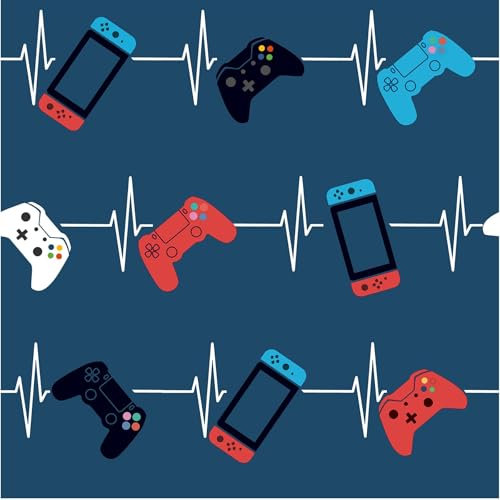 GAMER Heartbeat Wallpaper – Vibrant Gaming-Themed Wall Décor Perfect for Kids Bedrooms, Playrooms, or Gaming Spaces