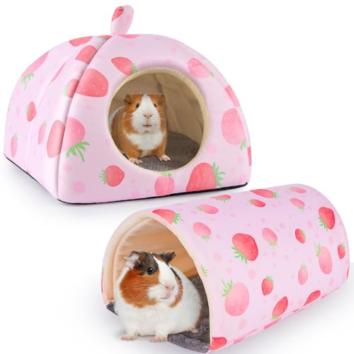 Hedgeink Meerschweinchen Haus & Tunnel Set – Kuschelhaus & Spielzeug für Kaninchen, Meerschweinchen, Frettchen und andere Kleintiere