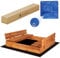 Sandkasten mit Abdeckung 150x150 cm – Holz Sandkasten mit Sitzbänken, imprägniert & wetterfest, klappbarer Deckel, kindersicher + Vlies & Plane – SPRINGOS