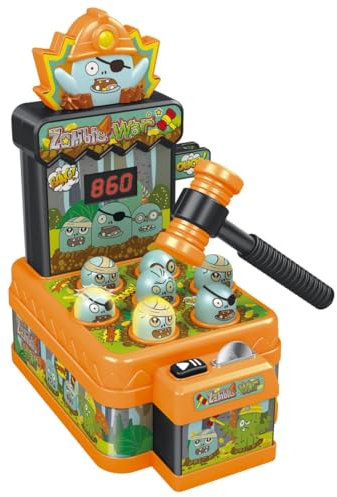 New Zombie War Whack-a-Mole Arcade Game – Tabletop Coin Operated 1-2 Player Toy with LCD Score Counter, Lights & Sounds – Interactive Zombie Hitting Game for Kids & Families – 28cm A-67