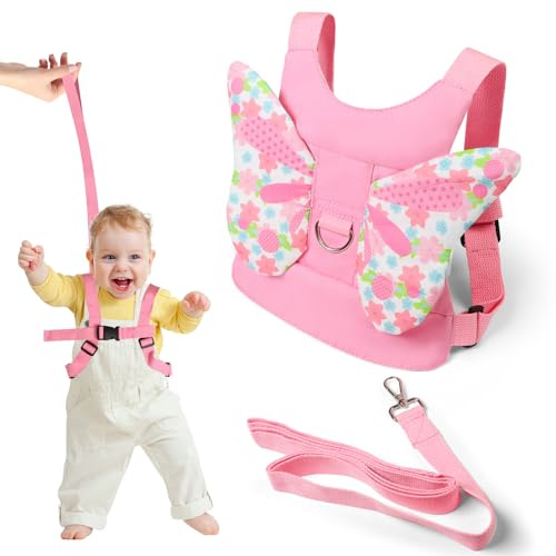 Pengshow Baby Reins, Pink Toddler Reins, Baby Walking Harness Anti-Falls