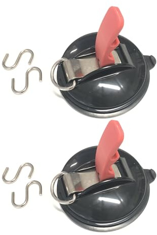 MALSSE Lot de 2 crochets à ventouse pour charges lourdes - Pour fixation sécurisée des véhicules, tentes, toit de voiture, cargaison, camping, tente essentielle, accessoires de suspension
